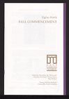Program of the Eighty-Ninth Fall Commencement of East Carolina University